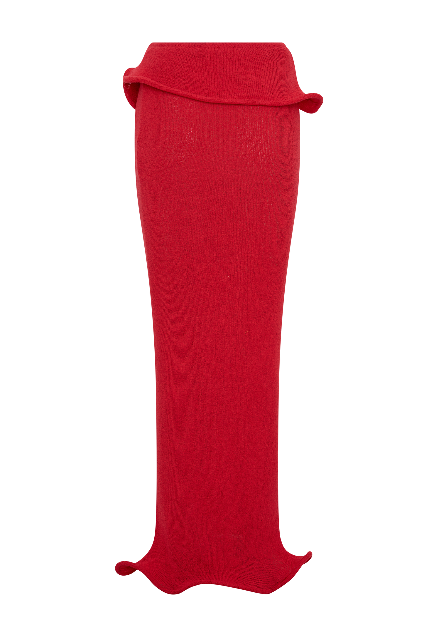 Samira Knit Wired Maxi Skirt - Red