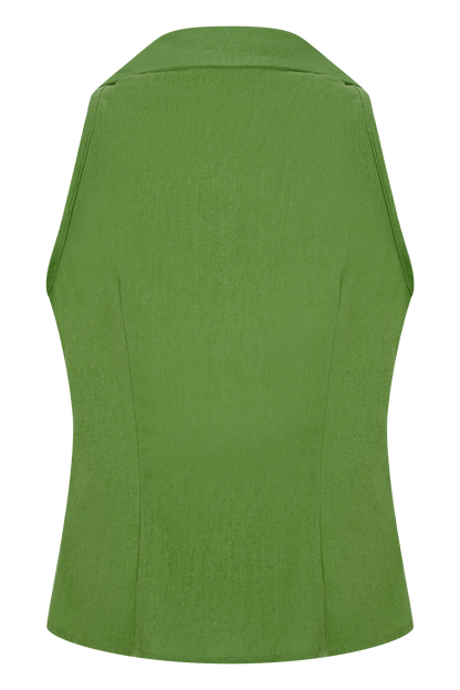 Scout Sleeveless Linen Shirt - Green