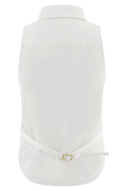 Selene Sleeveless Halter Shirt - White