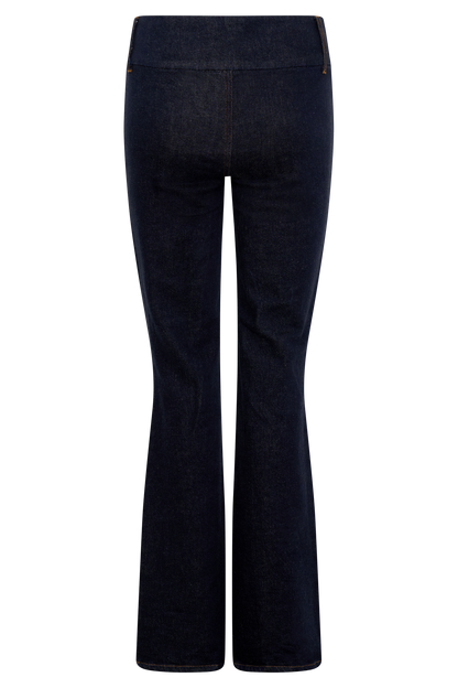 Shelly Flared Denim Jeans - Washed Indigo Blue