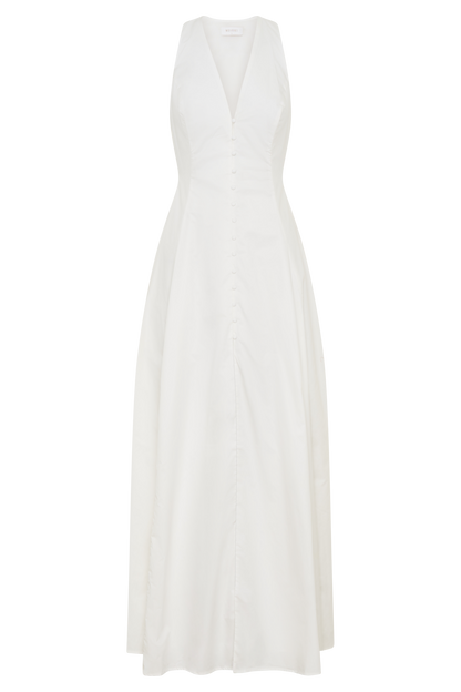 Sienna Button Down Maxi Dress - White