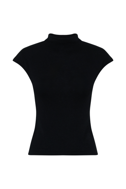 Sonny Short Sleeve Knit Top - Black