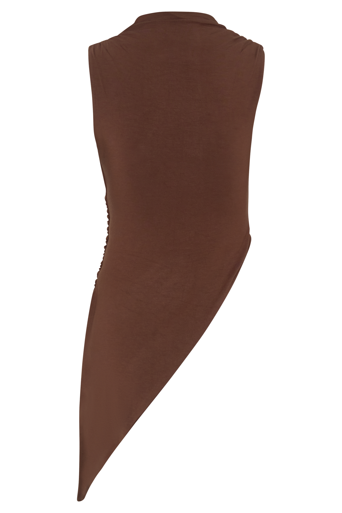 Suong High Neck Gathered Top - Mocha