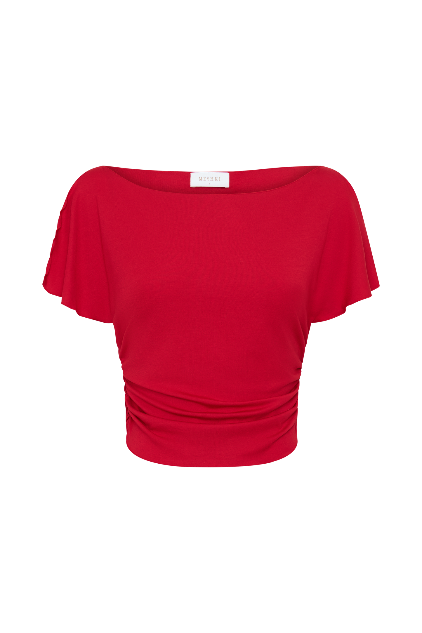 Talise Modal Flounce Short Sleeve Top - Red
