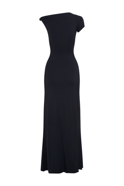 Tamsin Short Sleeve Modal Maxi Dress - Black