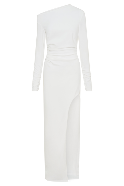 Thalyn Crepe Maxi Dress With Split - White