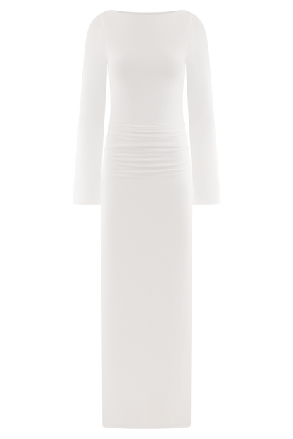 Vienna Slinky Cut Out Maxi Dress - White