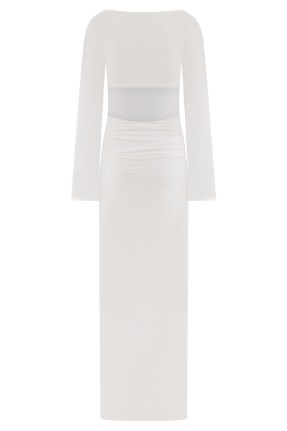 Vienna Slinky Cut Out Maxi Dress - White
