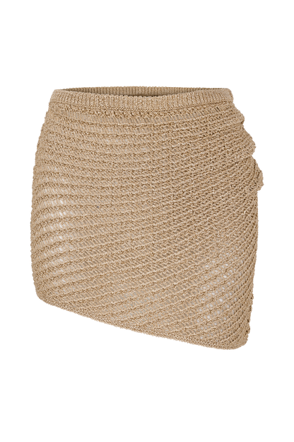 Waverley Metallic Knit Mini Skirt - Gold