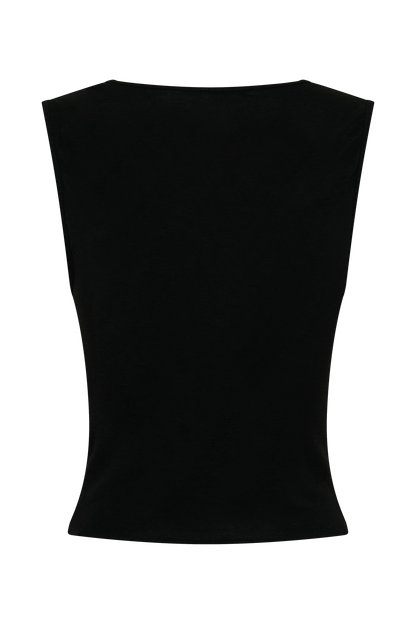 Ciaran Sleeveless Sheer Top - Black