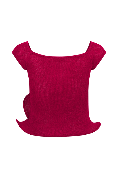Haisley Off Shoulder Knit Top - Raspberry