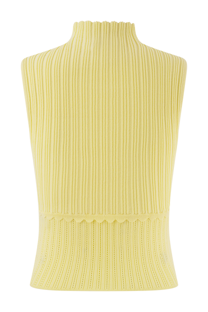Indy Pointelle Knit Top - Lemon