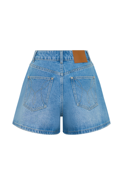 Jace A-Line Denim Shorts - Summer Blue