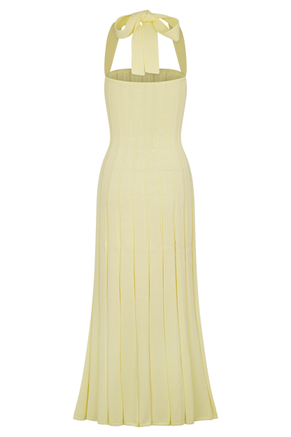 Jacqui Halter Knit Midi Dress - Lemon