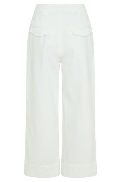 Kaitlyn Cropped Wide Leg Jeans - White
