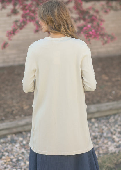 Cally Cream Open Front Cardigan