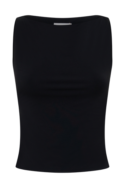 Nicolette Sleeveless Tank Top - Black