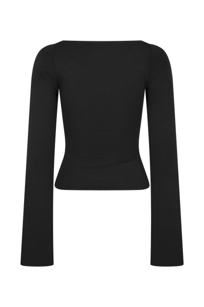 Preston Modal Long Sleeve Top - Black