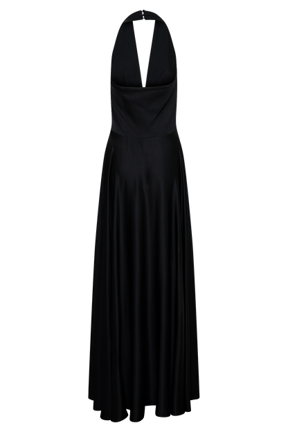 Rebecca Halter Buttoned Maxi Dress - Black