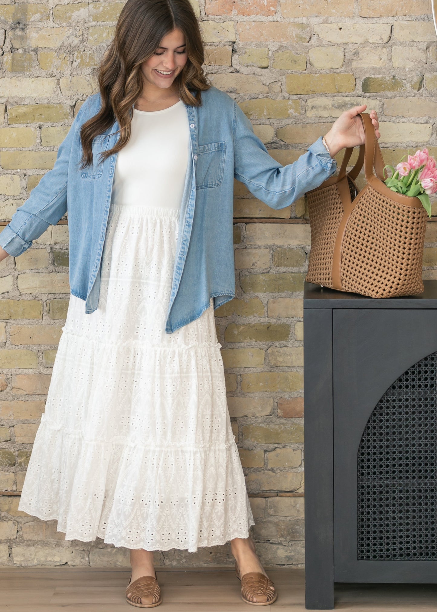 Serena Sleeveless Eyelet Maxi Dress