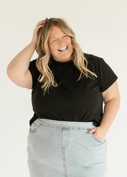 Essential Black Short Sleeve Basic T-shirt
