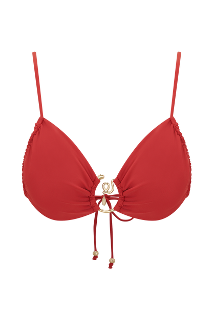 Tyler Bikini Top With Hardware - Red