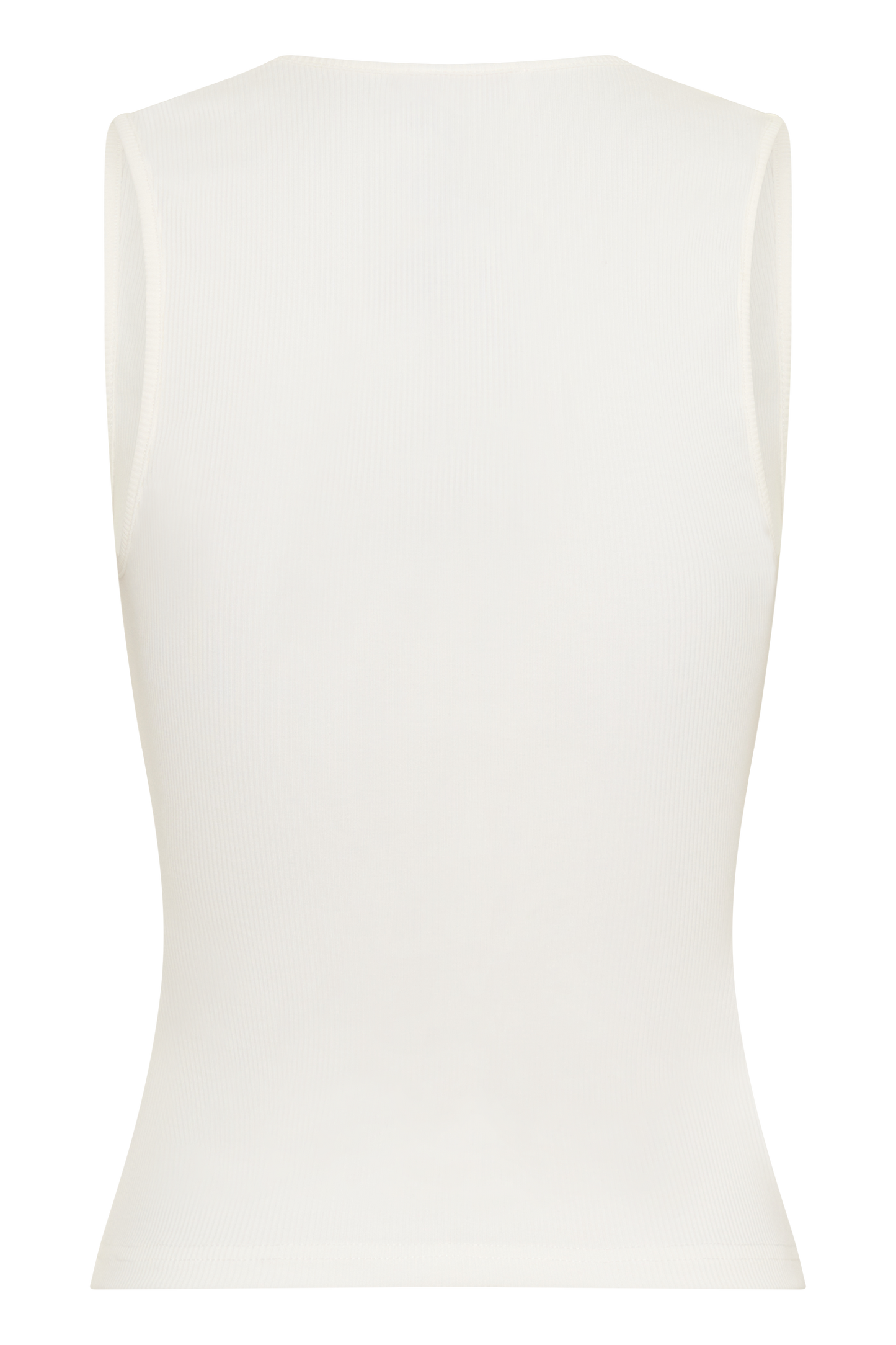 Vianna Broderie Ribbed Tank Top - Ivory