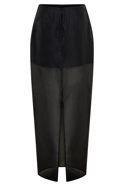 Ximena Organza Maxi Skirt - Black
