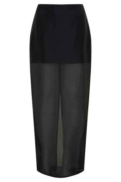 Ximena Organza Maxi Skirt - Black