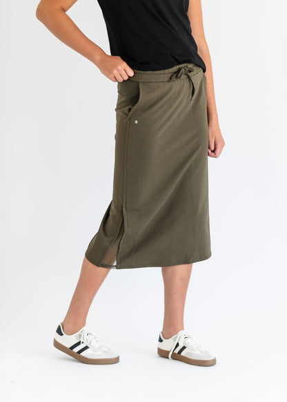Abbie Mesh Detail Knit Midi Skirt - FINAL SALE