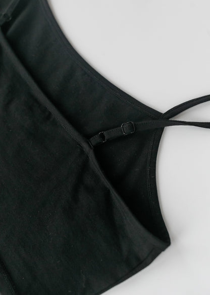 Adjustable Black Cropped Demi Tank