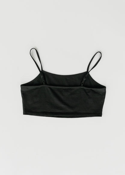 Adjustable Black Cropped Demi Tank