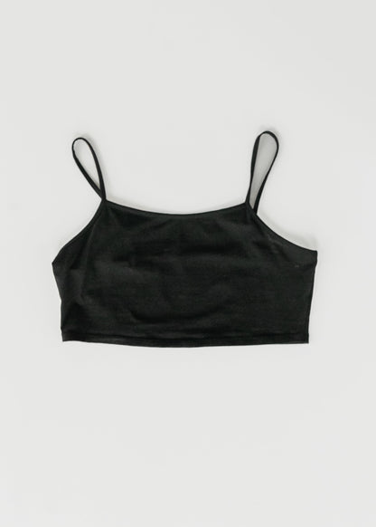 Adjustable Black Cropped Demi Tank