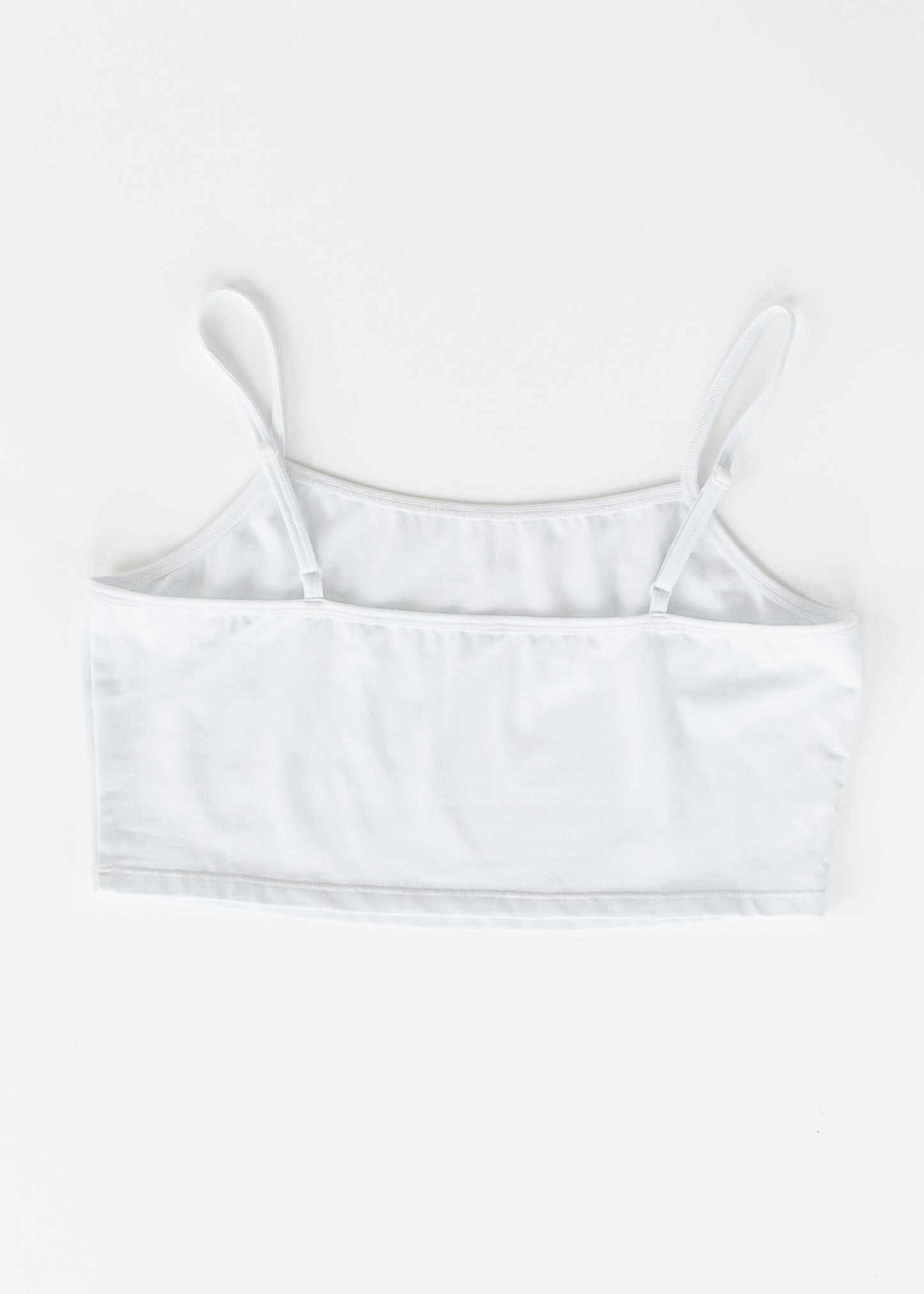 Adjustable White Cropped Demi Tank