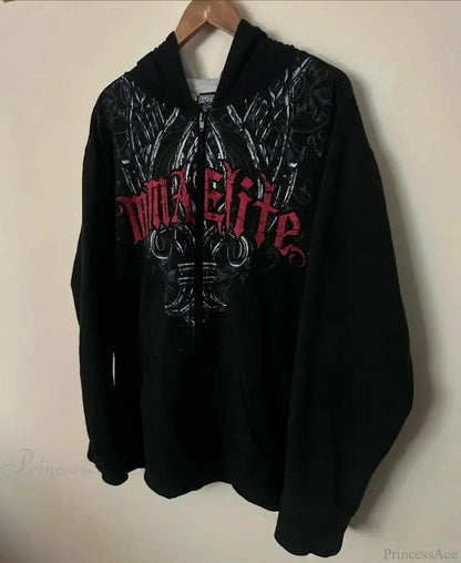 American Gothic Skull Large Zipper Hoodie