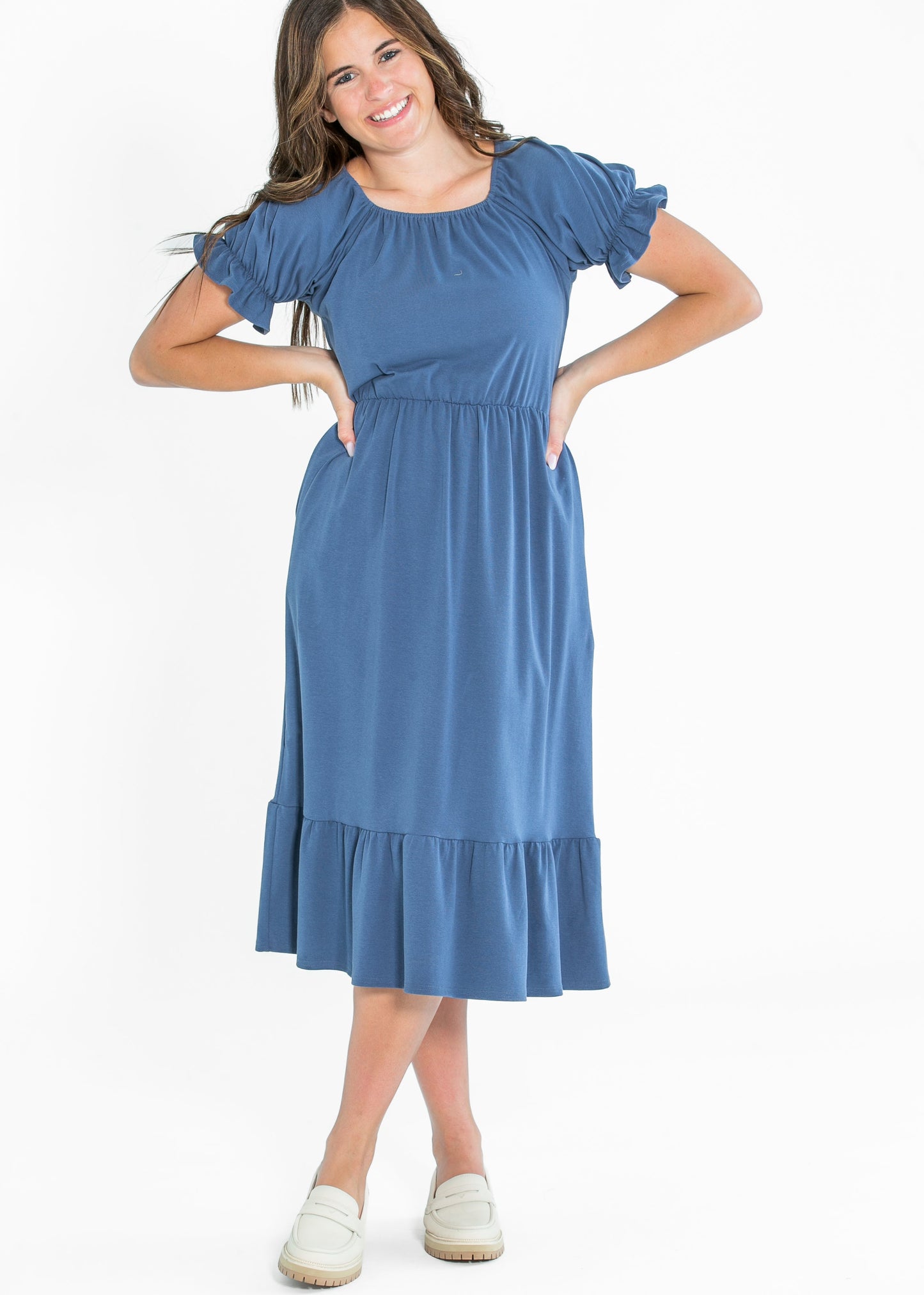 Amy Puff Sleeve Midi Dress - FINAL SALE