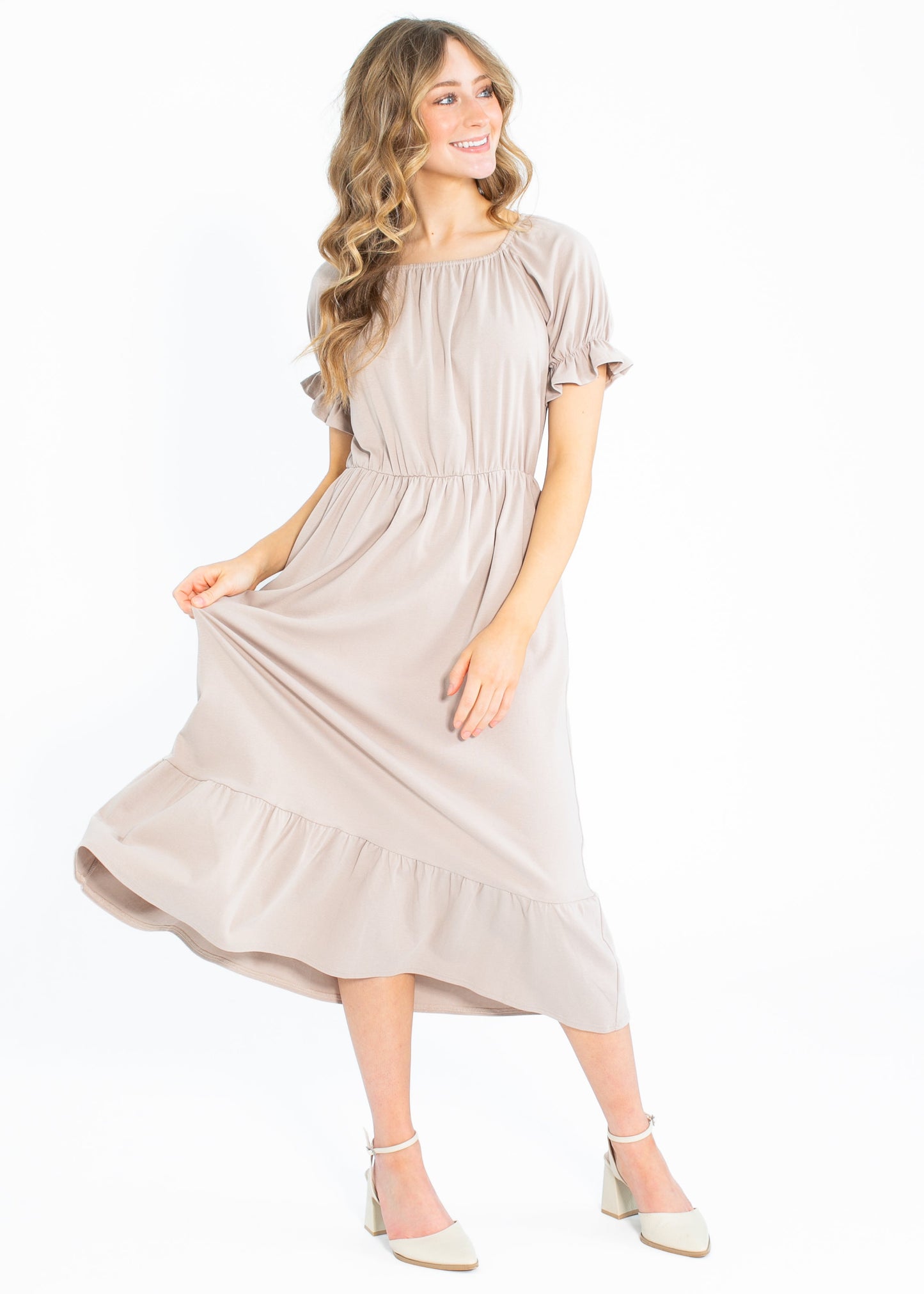 Amy Puff Sleeve Midi Dress - FINAL SALE
