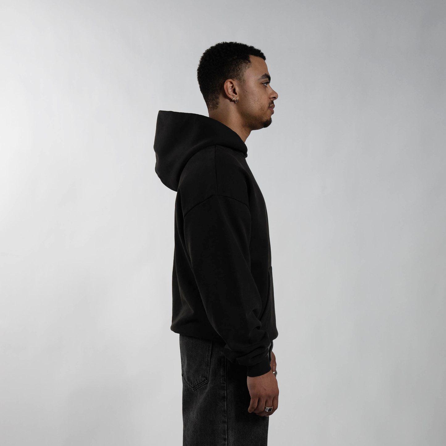 600 GSM 'Ash Black' Core Hoodie