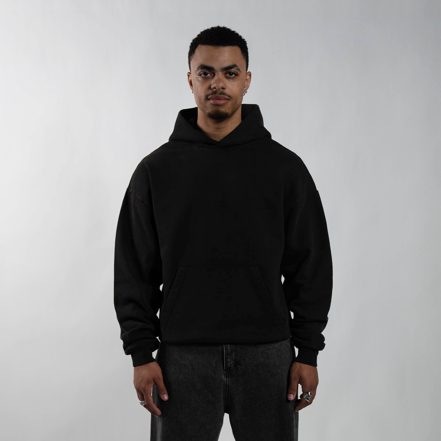 600 GSM 'Ash Black' Core Hoodie