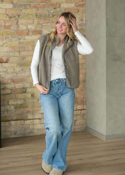 Basic Soft V-Neck Long Sleeve T-shirt - FINAL SALE