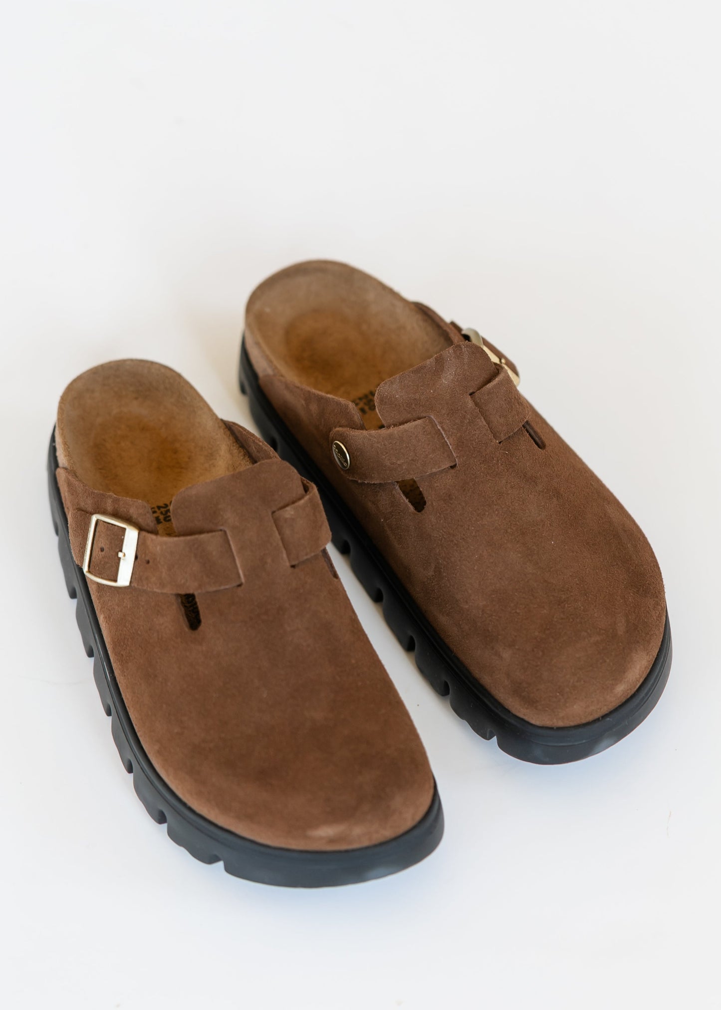 Birkenstock® Dark Tea Suede Boston Chunky Clog
