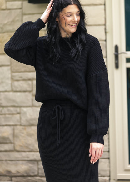 Black Knit Oversized Sweater - FINAL SALE