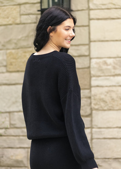 Black Knit Oversized Sweater - FINAL SALE