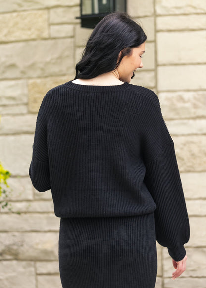 Black Knit Oversized Sweater - FINAL SALE