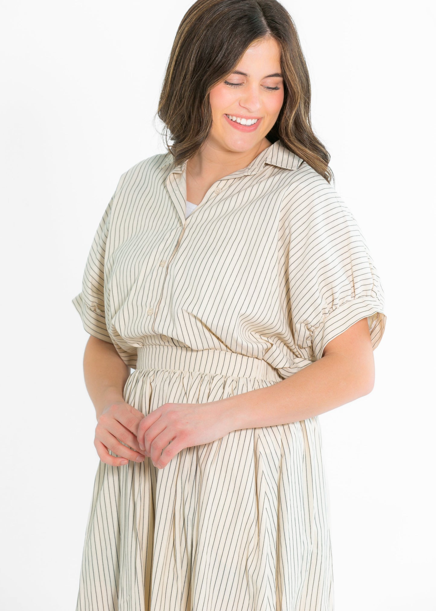 Black Striped Button-Up Top - FINAL SALE