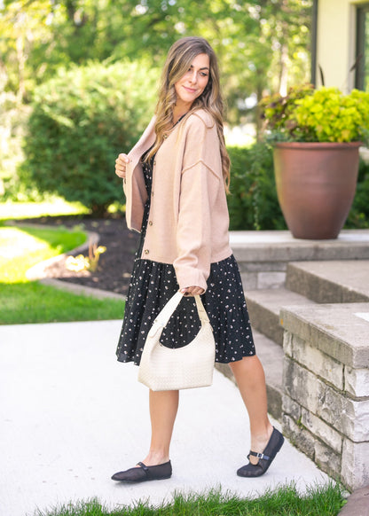 Button Down Raw Seam Cardigan - FINAL SALE