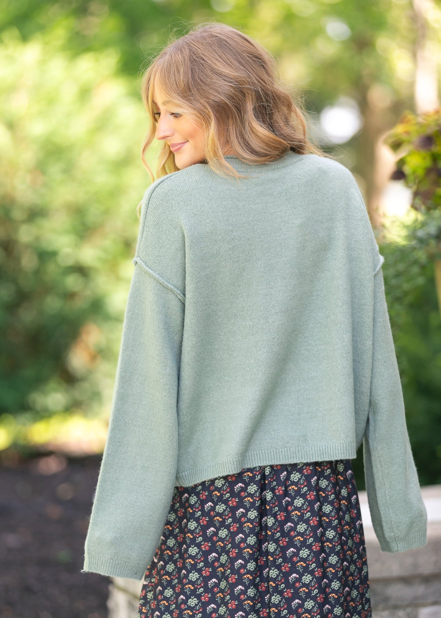 Button Down Raw Seam Cardigan - FINAL SALE