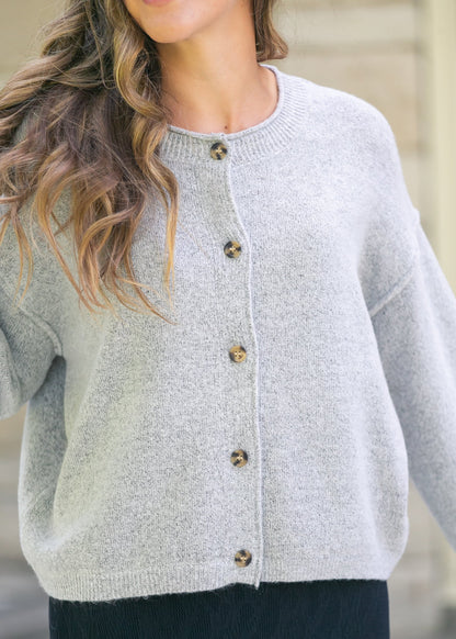 Button Down Raw Seam Cardigan - FINAL SALE