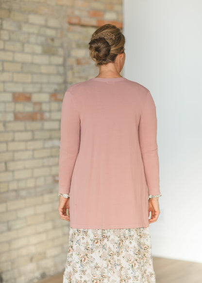 Cally Lilac Rose Open Front Cardigan - FINAL SALE