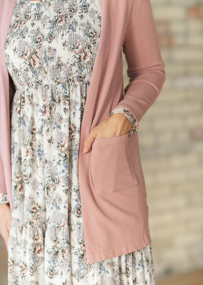 Cally Lilac Rose Open Front Cardigan - FINAL SALE